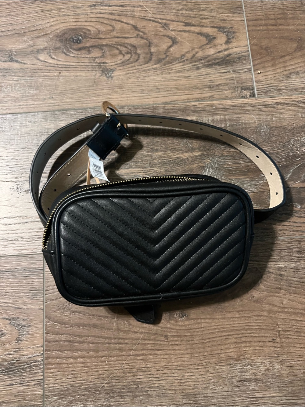 Steve Madden Black Quilted Belt Bag